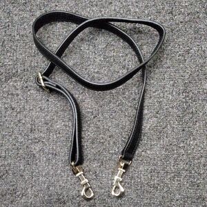 Black Leather Strap with Silver Clips - Women Accessories Belt